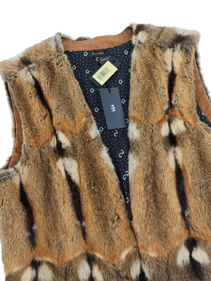 $2600 RUBINACCI Beige Vest Jacket Real Amster Fur + Silk Lining 38 US / 48 EU - Image 4 of 4
