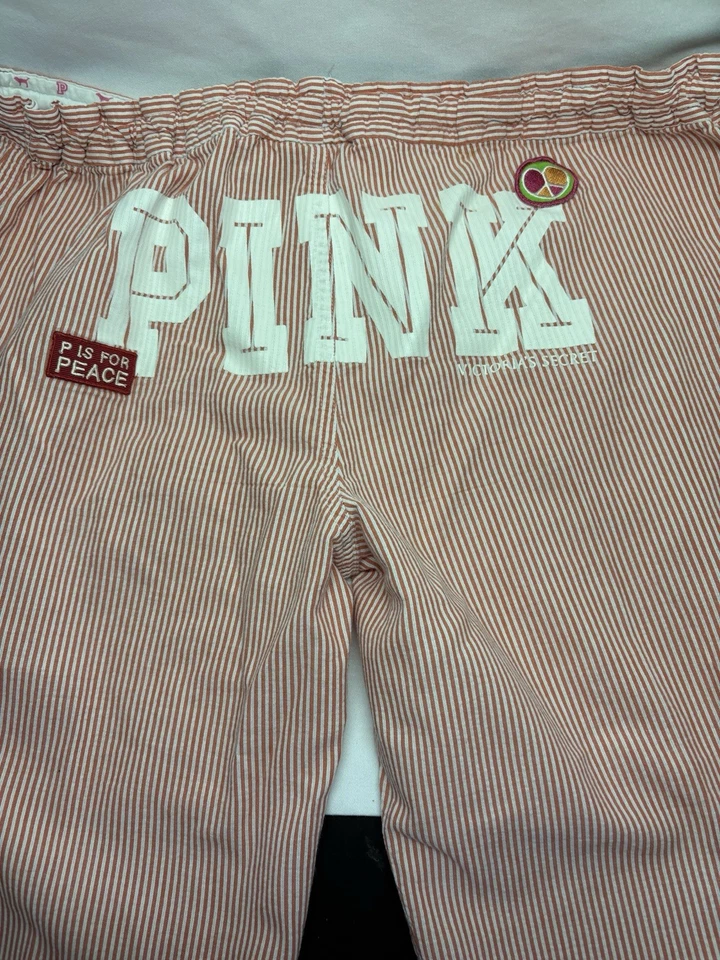 Lindos Pantalones Cortos Rosa Victoria Secret XS Rojo Pin Raya Foto 4 de 4