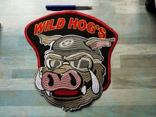 XXXL large Ecussons Patch Tissus brodé WILD HOG'S biker HARLEY DAVIDSON sanglier