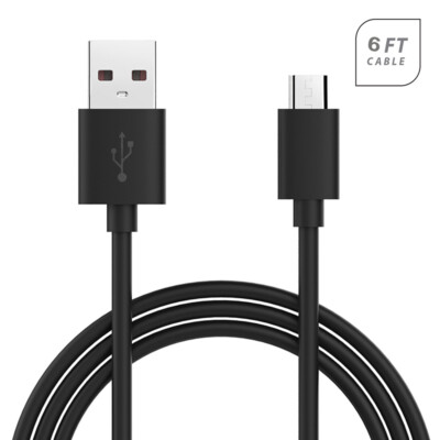 Black Color 5 ft Long USB Data Sync Charger Cable Micro-USB Connector Cord Wire