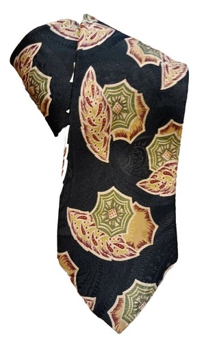 EUC!!! "Burberry" Black & Gold Silk Abstract Patterned TIE - 第 1/8 張圖片