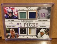 Aikman Strawberry O'Neal Modano 2019 Ultimate 4 #1 Picks Quad Jersey Patch #1/2