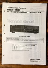 HK Harman Kardon TD-4600 TD-4600 Cassette Service Manual Supple. 2 Original 
