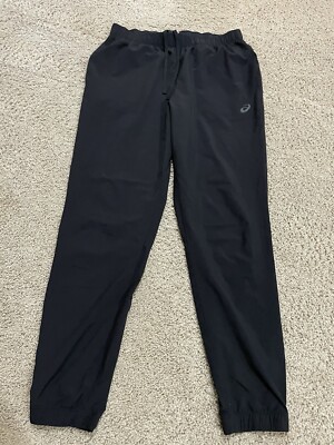 Women s ASICS Lightweight Black Joggers Pants L Large Reflective Elements 