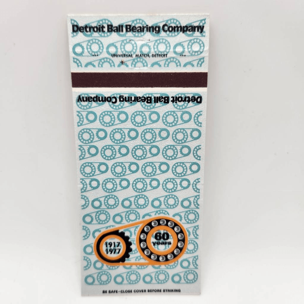 Vintage Matchcover Detroit Ball Bearing Company Michigan Anniversary eBay