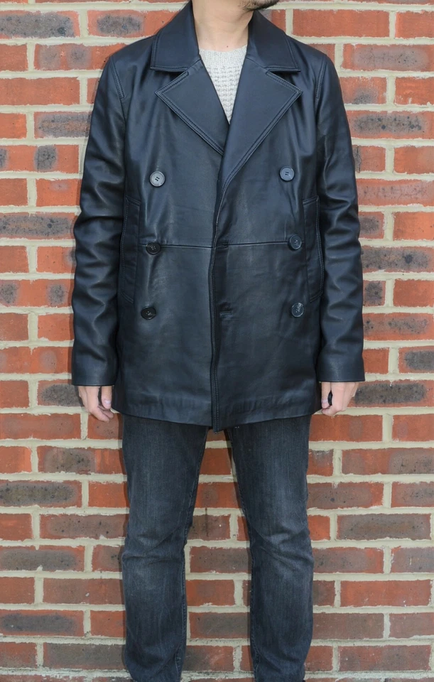 *BRAND NEW* The Kooples Mens Leather Caban Peacoat Jacket Coat MEDIUM / LARGE - Image 2 of 4