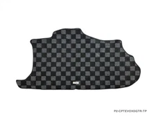 P2M Checkered Flag Dark Grey Rear Trunk Carpet Floor Mat for Lancer EVO X 08-15