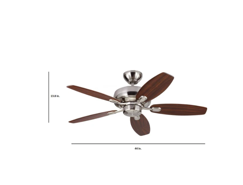 MODERN HABITAT AuraVista 52" Black Modern Medium Red Oak Ceiling Fan+LED+Remote - Image 2 of 4