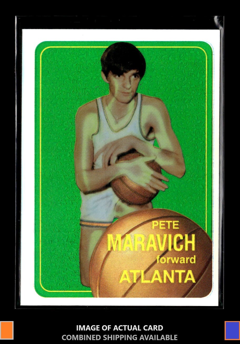 1996-97 Stadium Club #28 Pete Maravich Finest Reprints Refractor Atlanta Hawks