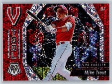 2021 Panini Mosaic Mike Trout Quick Pitch Silver Prizm V Tool Insert Angels
