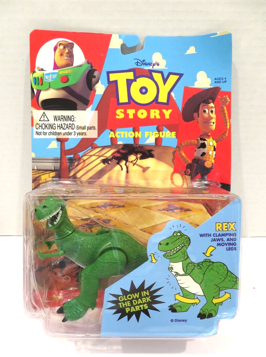 Vintage 1995 Pixar Disney Toy Story REX Glow In The Dark