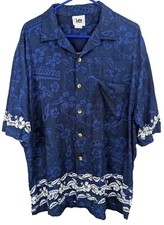 Vintage Lee Sport Cleveland Indians Hawaiian Shirt Size Large MLB Chief Wahoo