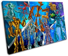 Robots Boys For Kids Room SINGLE CANVAS WALL ART Picture Print VA