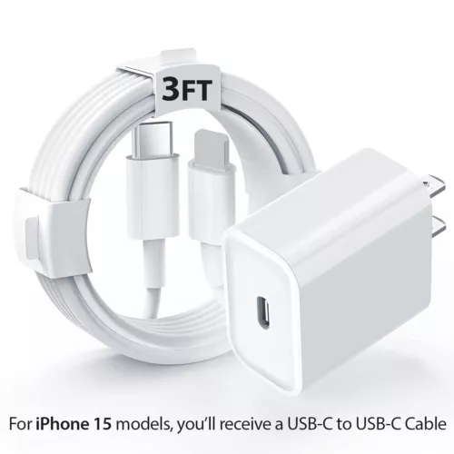 OEM Original For iPhone 15 14 13 12 Charger Cable 3ft 6ft 20W Power Adapter - Picture 7 of 16