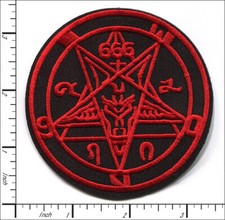 25 Pcs Embroidered Iron on patches Pentagram Gothic Satanic Goat Head AP021pS3