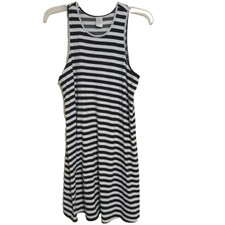 SwimSuit Cover Up Med Sleeveless Summer Dress Striped Tank Top Tunic Sun Bathing