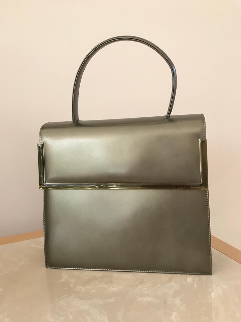Salvatore Ferragamo Vintage Gray Top Handle Bag Gem