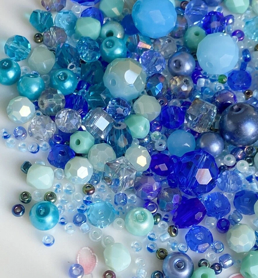 DIY Schmuck Basteln Set Glasperlen MIX 8mm/4mm/2mm bunt rund Perlen rosa - Bild 4 von 4