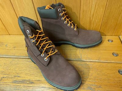 TIMBERLAND MEN'S PREMIUM 6-INCH WATERPROOF BOOTS DARK BROWN NUBUCK