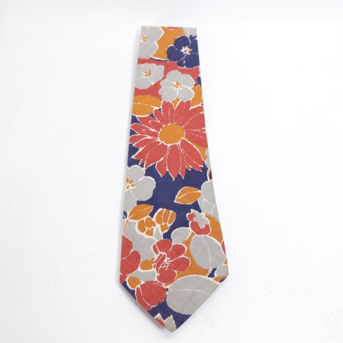Vtg Aristo Craft Tie Men 54 in Multicolor Cotton Big Floral Summer Spring Wide