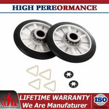 2pc Rear Drum Support Roller Kit for Whirlpool Kenmore Dryers Replaces AP3098345