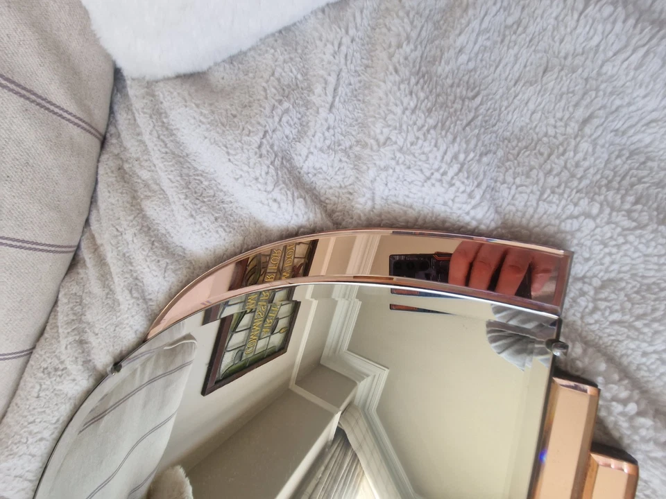  V RARE ORIGINAL ART DECO VINTAGE 1930s MIRROR DUSKY PINK PANELS..STUNNING !!!! - Image 2 of 4