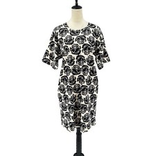 Tory Burch NWT L Rose Print Soft Knit Short Sleeve Cotton T-Shirt Dress