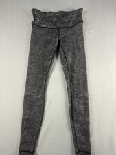 Lululemon Women’s Size 6 Black Gray Heather High Rise Leggings 28” Yoga Pants