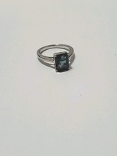 3.80ct London Blue Topaz Emerald Cut Solitaire in Sterling Silver