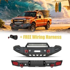 Steel Frontrear Bumper Fits 2011-2016 Ford F250-f550 Wwinch Seat And Lights