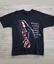 Vintage 90s Bob Marley Graphic T-Shirt Sz M Single Stitch Black Reggae Music