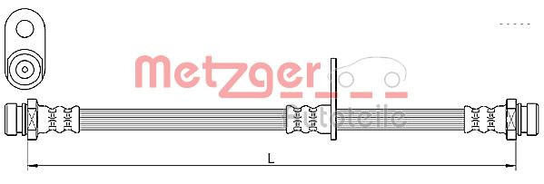Left Rear METZGER 4110638 Brake Hose for MITSUBISHI