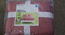 Room Essentials Full/Queen Rose Pink Satin Quilt - Midweight Sateen