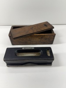 Vintage Strich Ausschlag Machinist Spirit Level In Wood Box - Germany