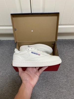 Reebok Club C 85 Kreideweiß Turnschuhe Schuhe Neu mit Karton Größe 8 UK Herren 42 EU HP4321