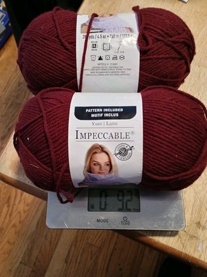 Loops & Threads Impeccable Burgundy Yarn Lot 2 Skeins 268yd Medium 4 Acrylic New