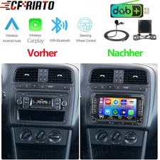 DAB+ Für VW Polo 6R 6C V 2009-2016 GPS Navi CarPlay Android 15 Autoradio Kamera