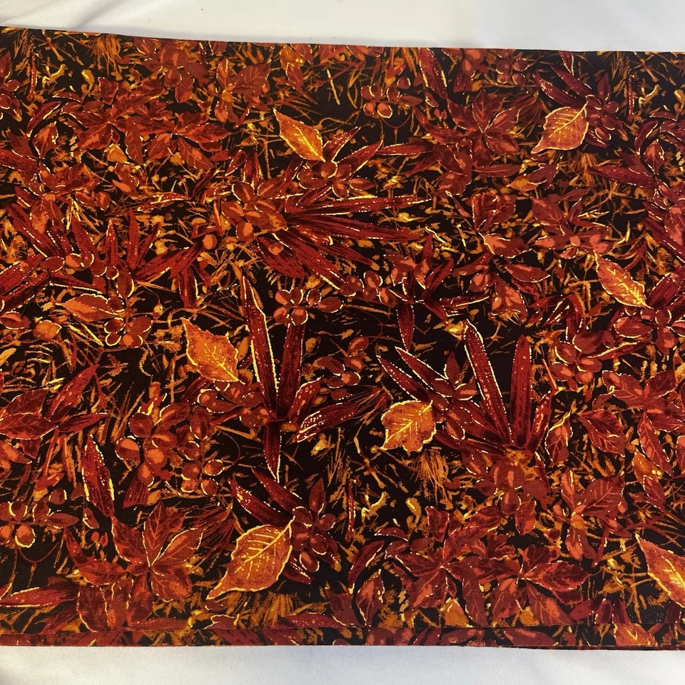 Vtg Red Rooster Fabric Quilt Cotton 3 Yds Inspirational Foliage 2002 #9793 44"W - Image 2 of 3