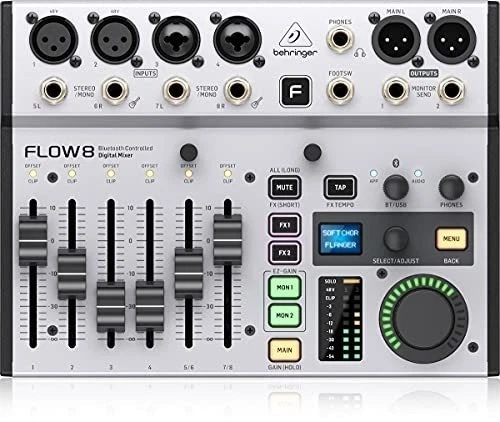 Near Mint Behringer FLOW8 8-Input Digital Mixer Bluetooth USB Multi Channel - Image 4 of 4