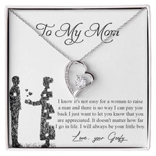 To My Mom Heartfelt Necklace Gift, Birthday Gift, Christmas Gift, Gift or Mom