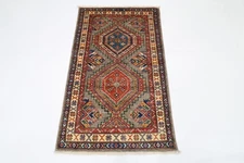 3 x 4 ft Kazak Gray Area Rug Afghan Traditional Hand Knotted Wool oriental Rug