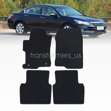For 2008-2012 Honda Accord Sedan Front Rear Floor Mats Carpet Black Velour