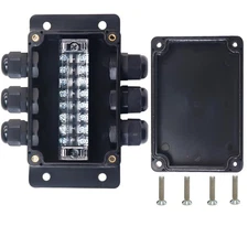 Watertight Junction Box, IP67 Waterproof Electrical Project Box with 8P 15A B...