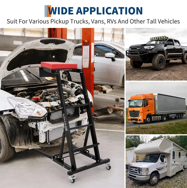 折叠式汽车顶端爬行器可调节高度可移动梯子 400 磅 全新 — 第 3/4 张图片