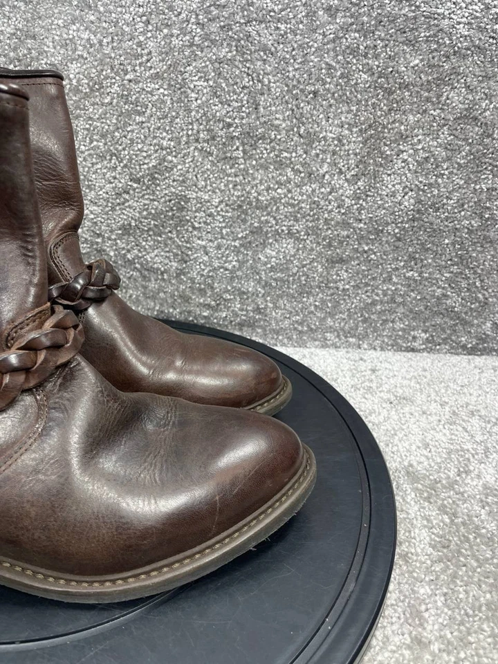 Botas Golden Goose para mujer talla 39 EU 8.5 US cuero marrón correa al tobillo motociclista Foto 2 de 4