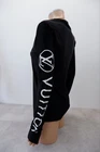 Louis Vuitton Womens Stretch Top T Shirt Size M Medium Black Logo Print