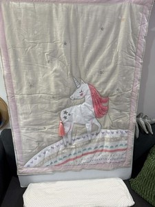 Unicorn baby Nursery Set crib bedding 2 piece Rare