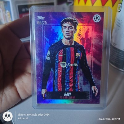 2022 Topps Jude Bellingham Platinum Curated UEFA Gavi Purple 6/25 jersey number 