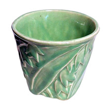 Vintage McCoy Pottery Rare Light Green Round Ceramic Planter