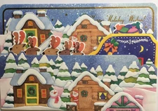 Marcel Schurman- Christmas- Pop Up- Santa, Sleigh, & Reindeer- Embossed, Die Cut